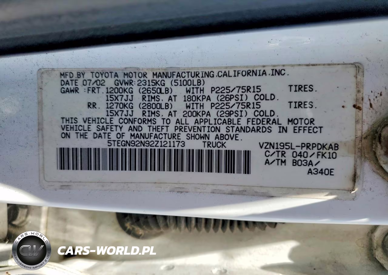 2002 Toyota Tacoma Double Cab Prerunner VIN:5TEGN92N92Z121173 - 12