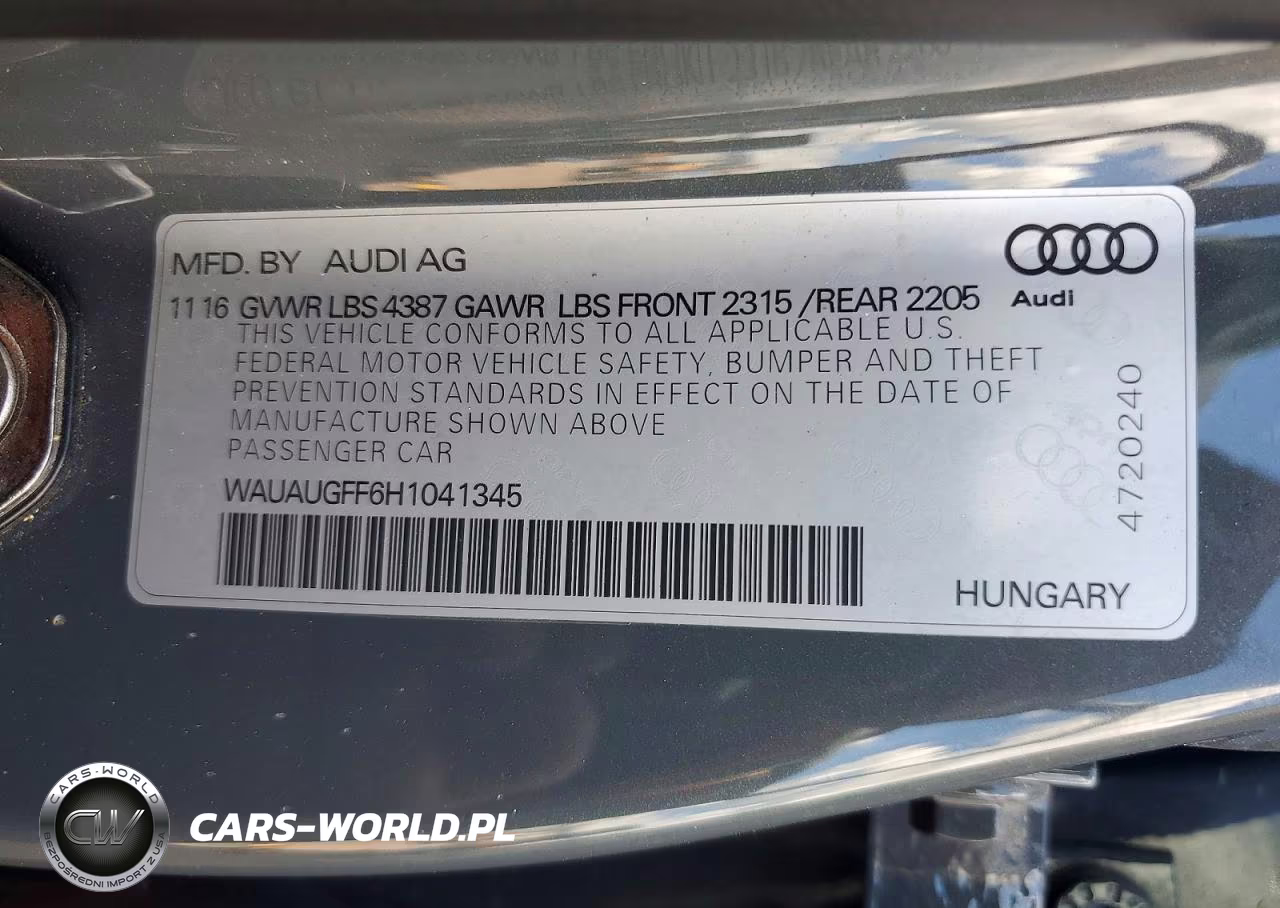 2017 Audi A3 Premium VIN:WAUAUGFF6H1041345 - 13