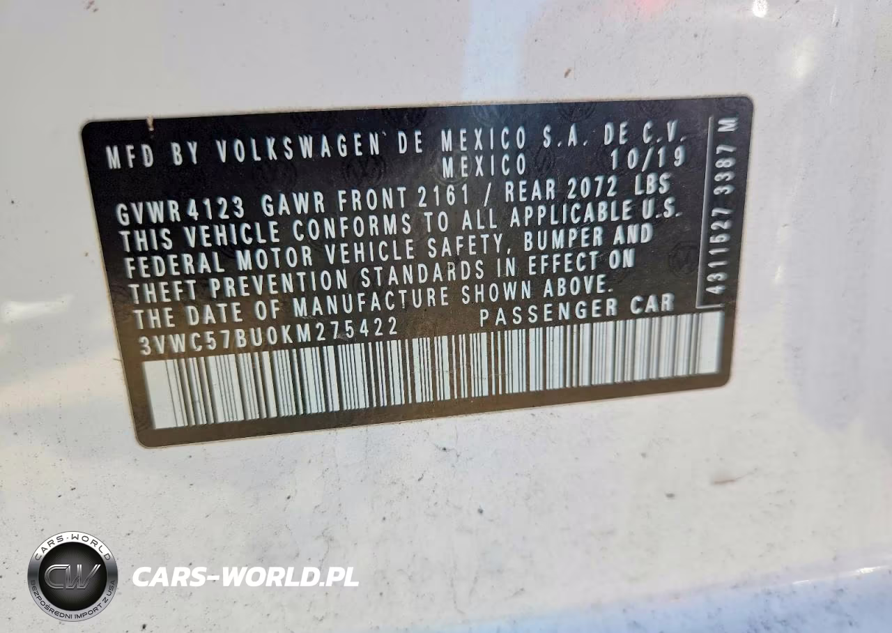 2019 Volkswagen Jetta S VIN:3VWC57BU0KM275422 - 12