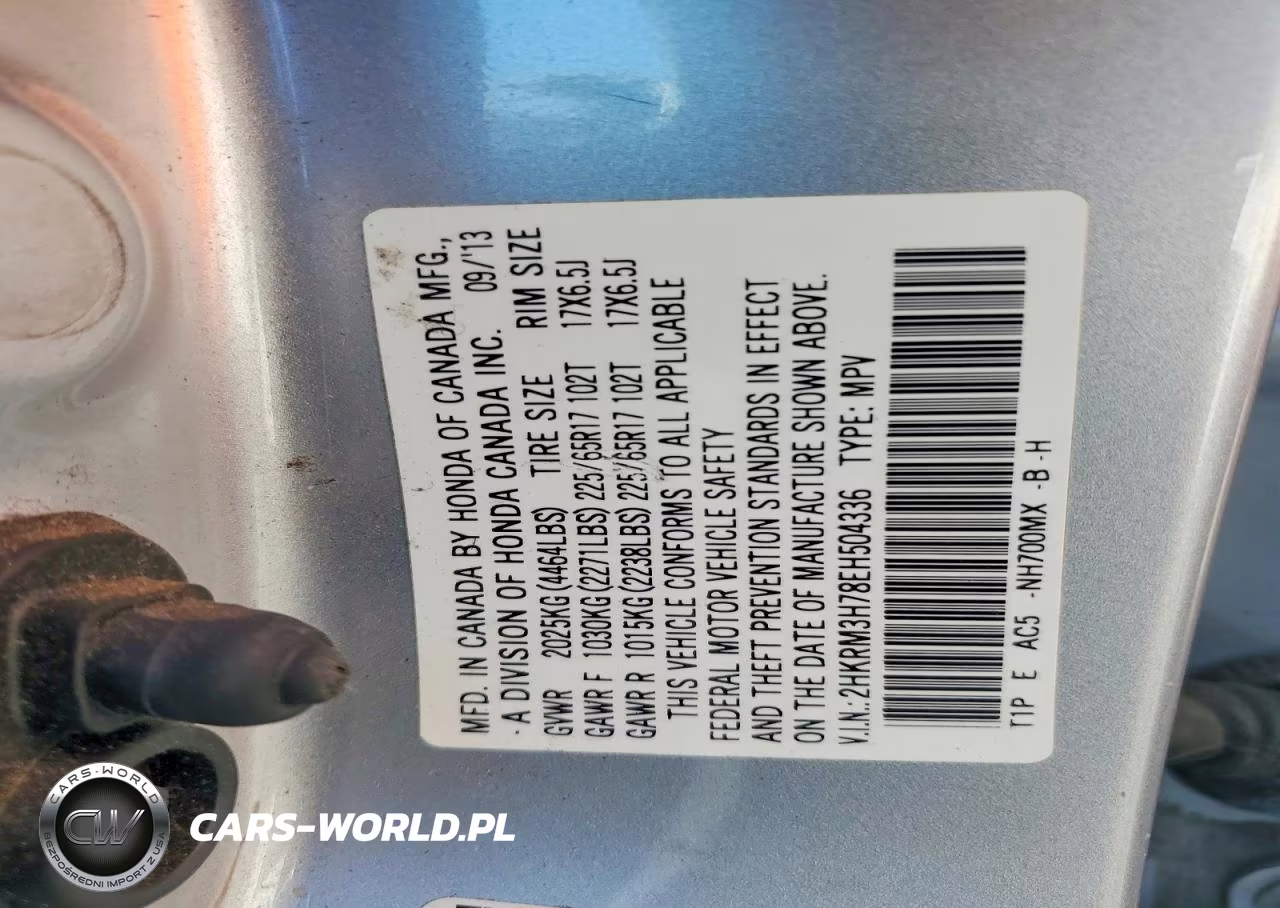 2014 Honda Cr-V Exl VIN:2HKRM3H78EH504336 - 13