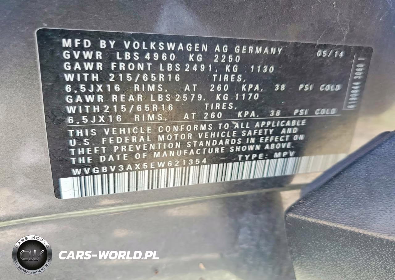 2014 Volkswagen Tiguan S VIN:WVGBV3AX5EW621354 - 12