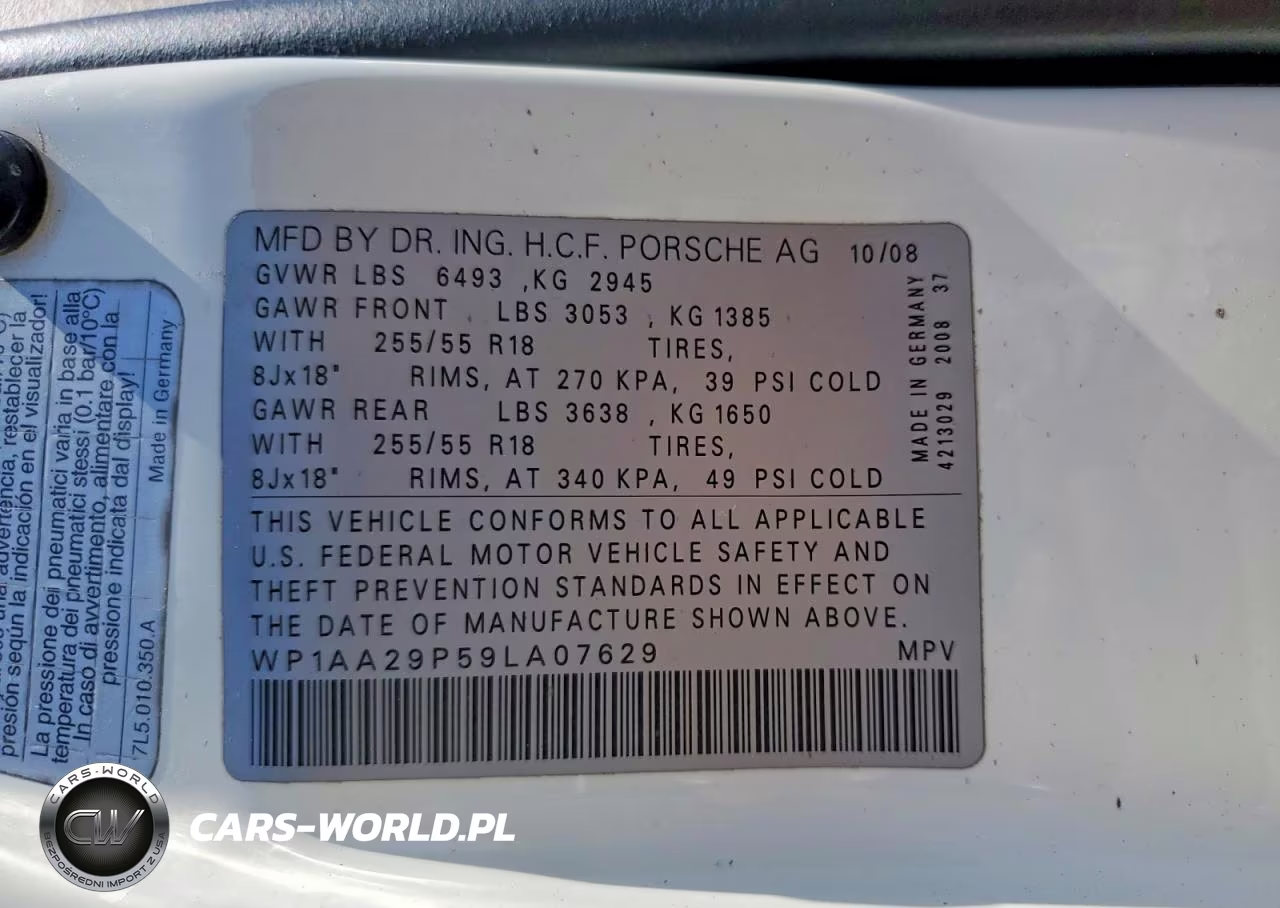 2009 Porsche Cayenne VIN:WP1AA29P59LA07629 - 12