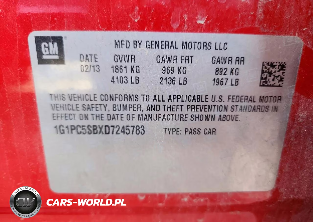 2013 Chevrolet Cruze Lt VIN:1G1PC5SBXD7245783 - 12