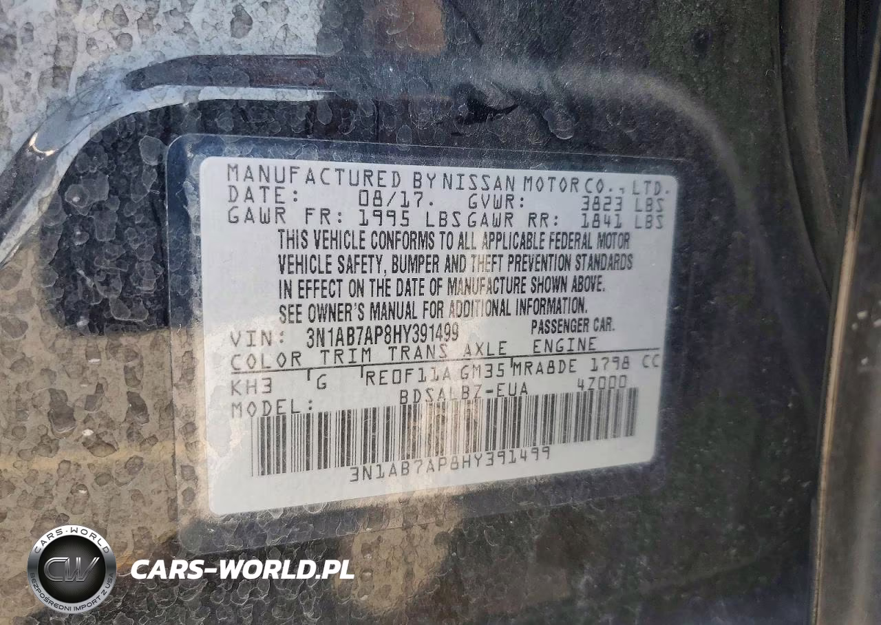 2017 Nissan Sentra S VIN:3N1AB7AP8HY391499 - 12
