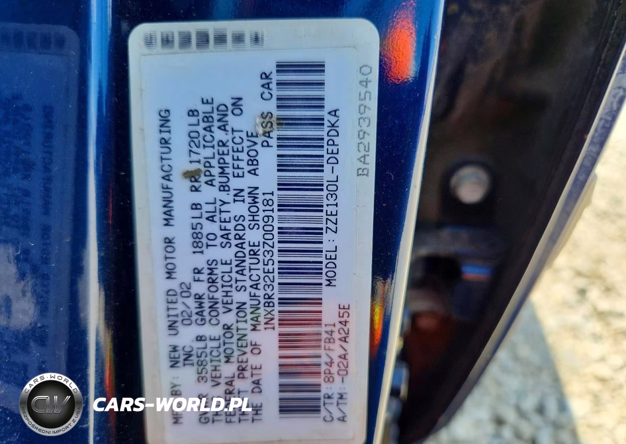 2003 Toyota Corolla Ce VIN:1NXBR32E53Z009181 - 12