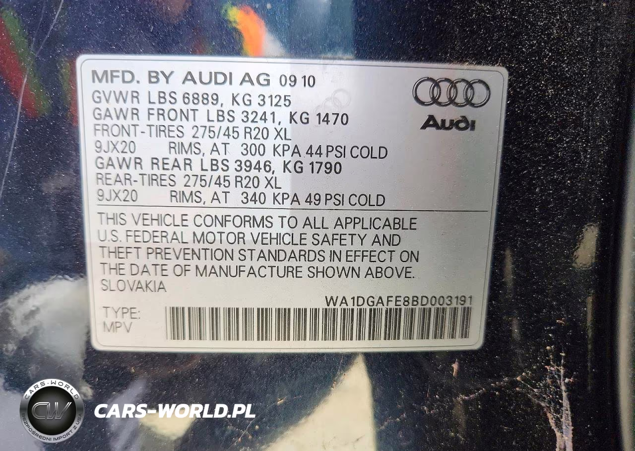 2011 Audi Q7 Prestige VIN:WA1DGAFE8BD003191 - 13