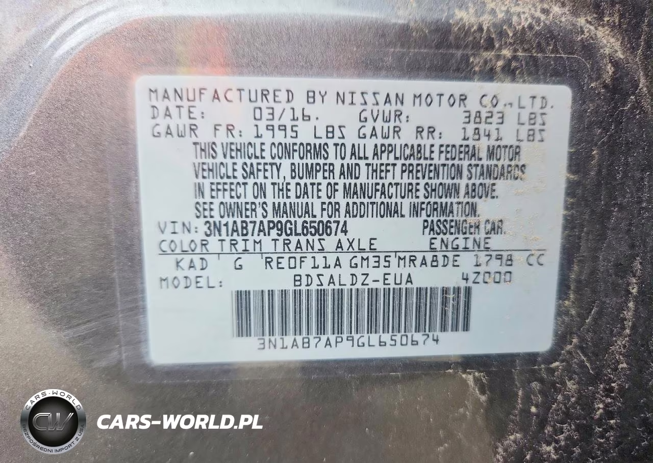 2016 Nissan Sentra Sv VIN:3N1AB7AP9GL650674 - 12