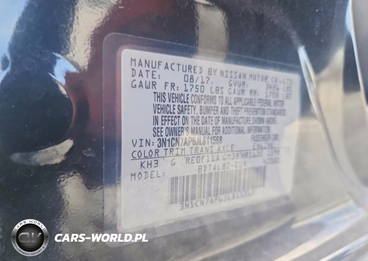 2018 Nissan Versa Sv VIN:3N1CN7AP6JL811568 - 13