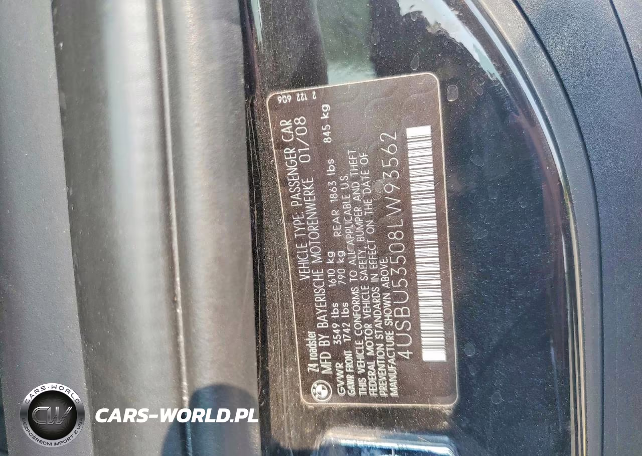 2008 BMW Z4 3.0Si VIN:4USBU53508LW93562 - 12