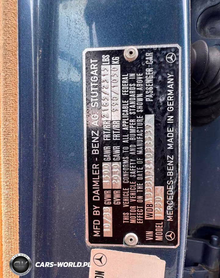 1984 Mercedes-Benz 300 Dt VIN:WDBAB33A9EA038539 - 10