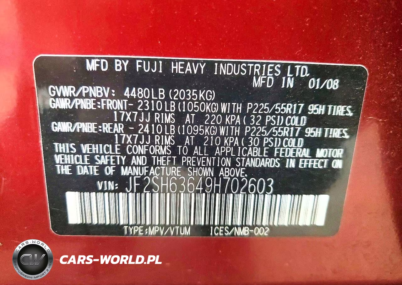 2009 Subaru Forester 2.5X Premium VIN:JF2SH63649H702603 - 13