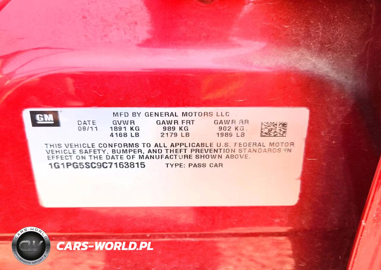 2012 Chevrolet Cruze Lt VIN:1G1PG5SC9C7163815 - 12