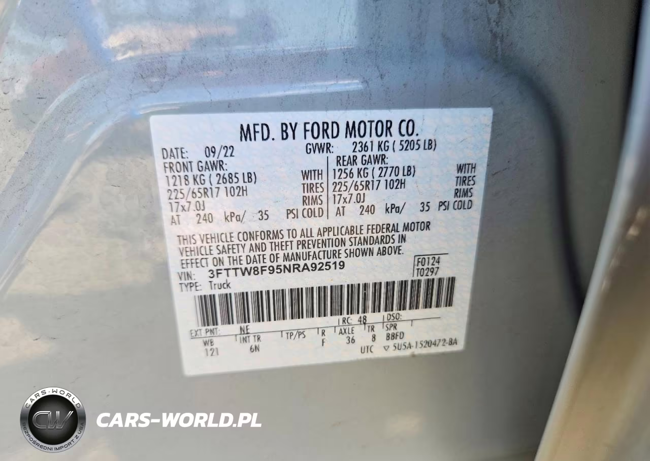 2022 Ford Maverick Xl VIN:3FTTW8F95NRA92519 - 12