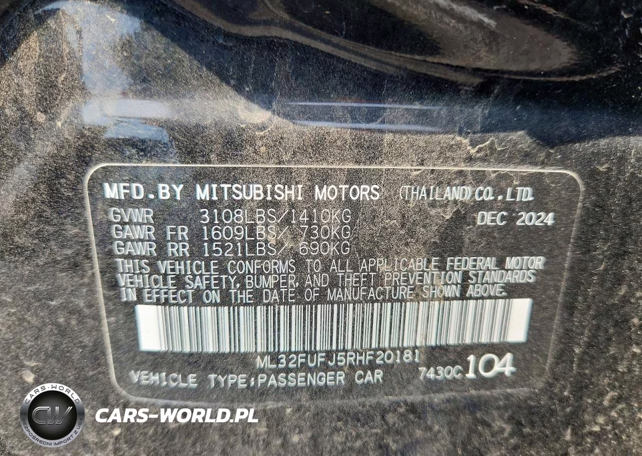 2024 Mitsubishi Mirage G4 Es VIN:ML32FUFJ5RHF20181 - 12