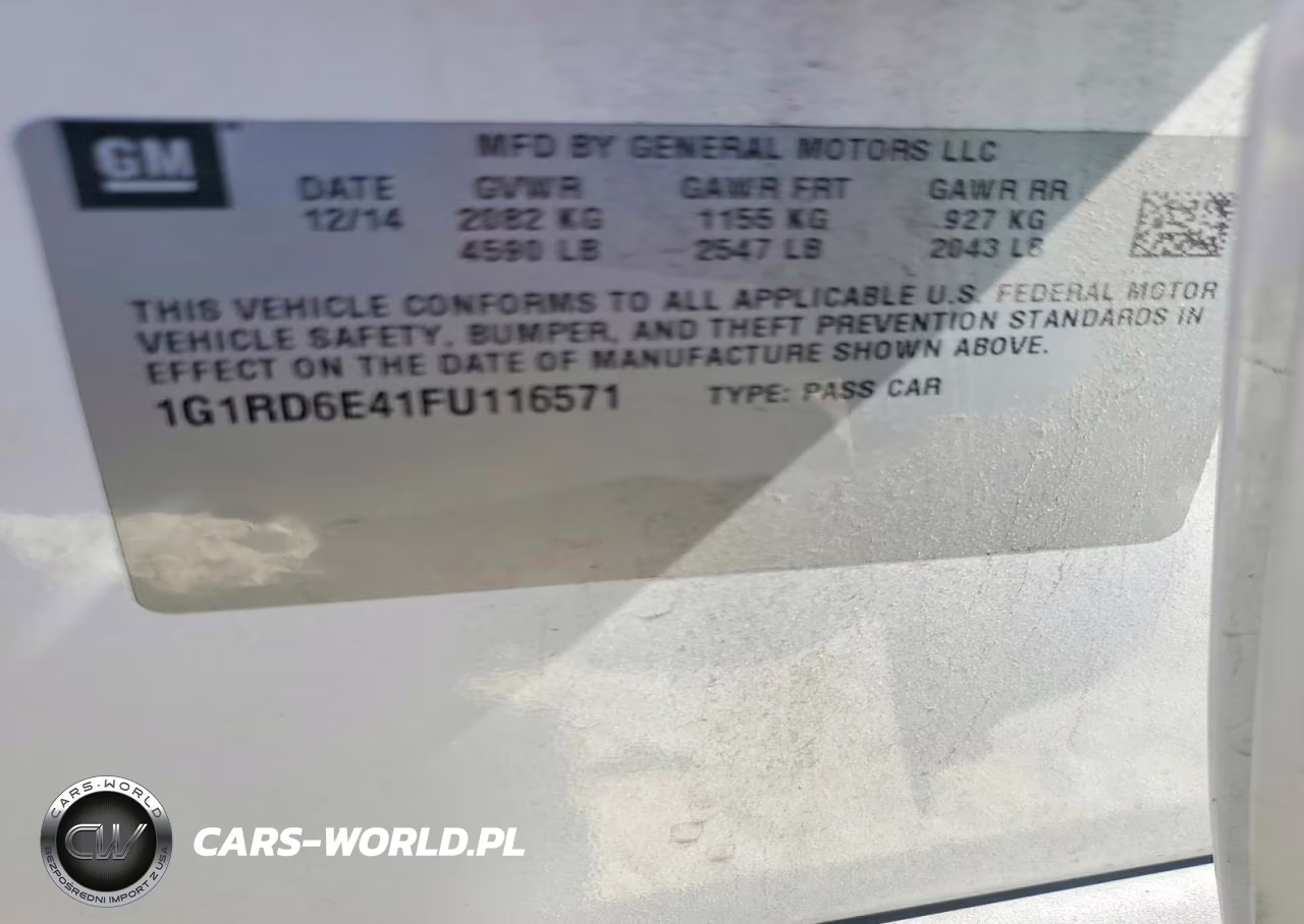 2015 Chevrolet Volt VIN:1G1RD6E41FU116571 - 12
