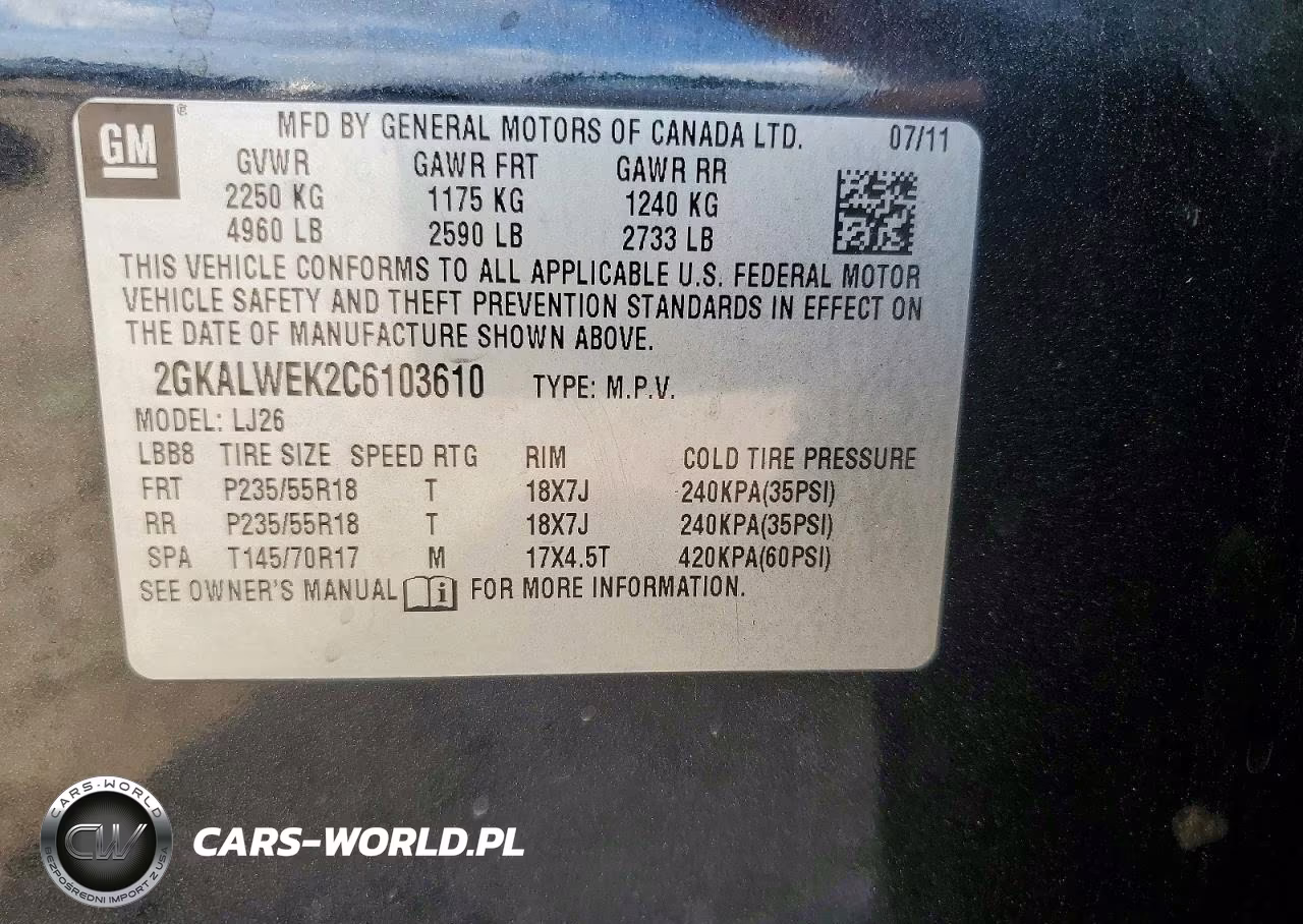 2012 GMC Terrain Slt VIN:2GKALWEK2C6103610 - 13