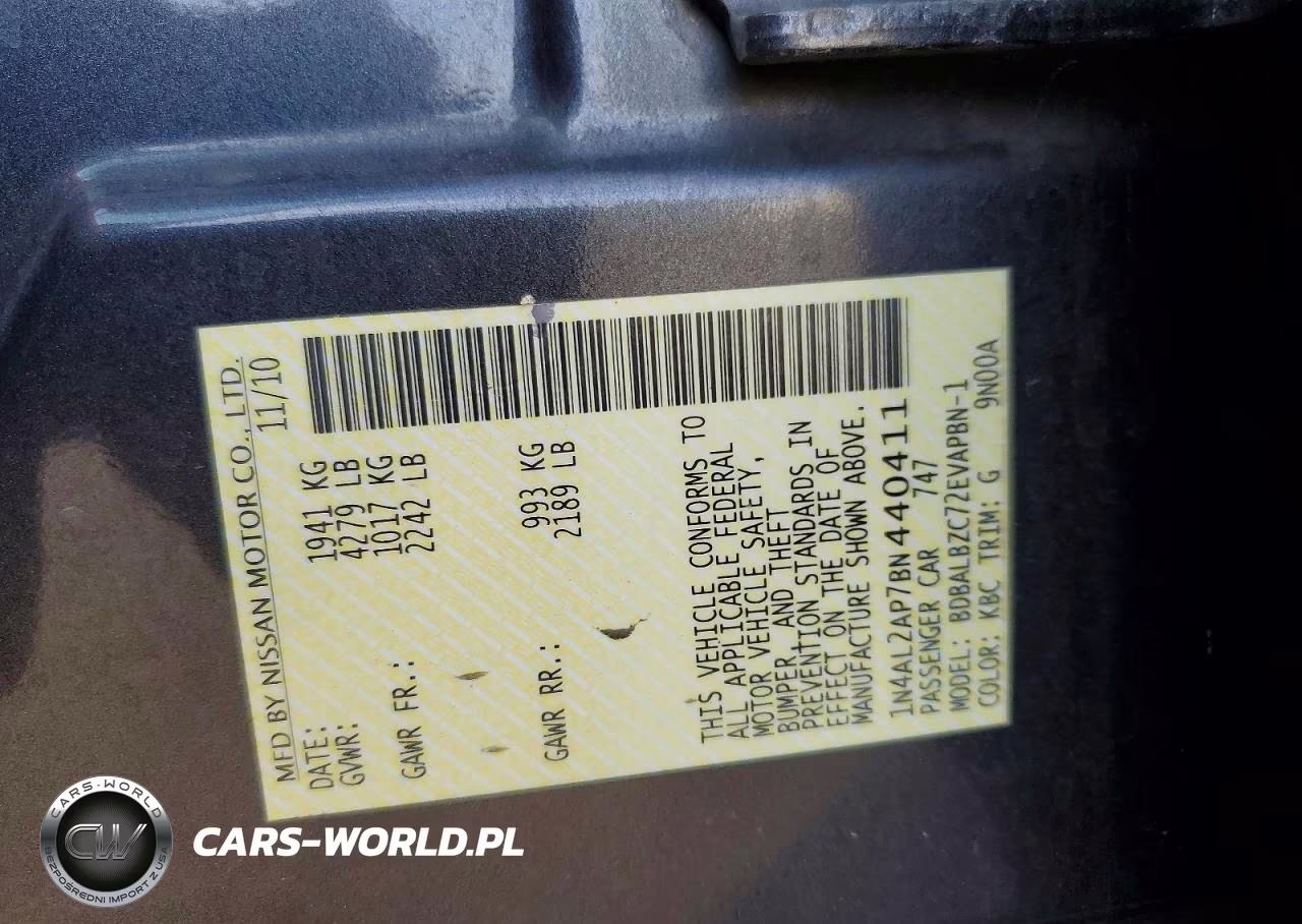 2011 Nissan Altima 2.5 VIN:1N4AL2AP7BN440411 - 12