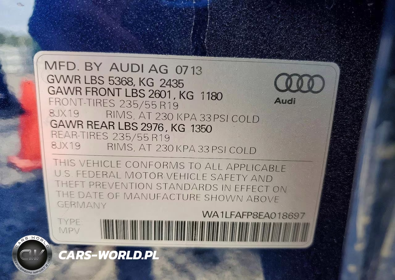 2014 Audi Q5 Premium Plus VIN:WA1LFAFP8EA018697 - 14