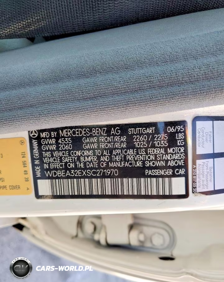 1995 Mercedes-Benz E 320 Base VIN:WDBEA32EXSC271970 - 12