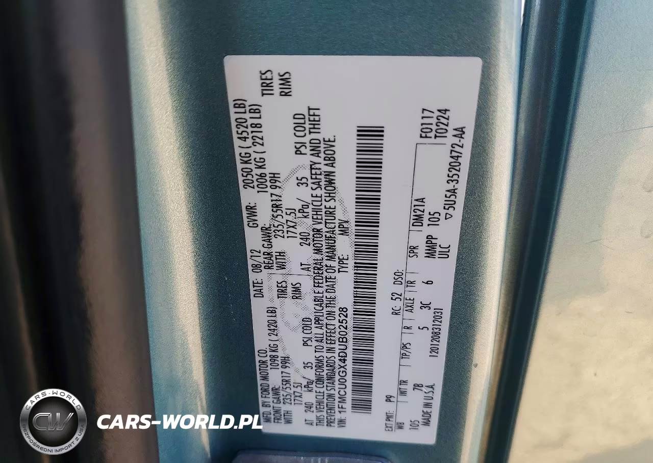 2013 Ford Escape Se VIN:1FMCU0GX4DUB02528 - 12