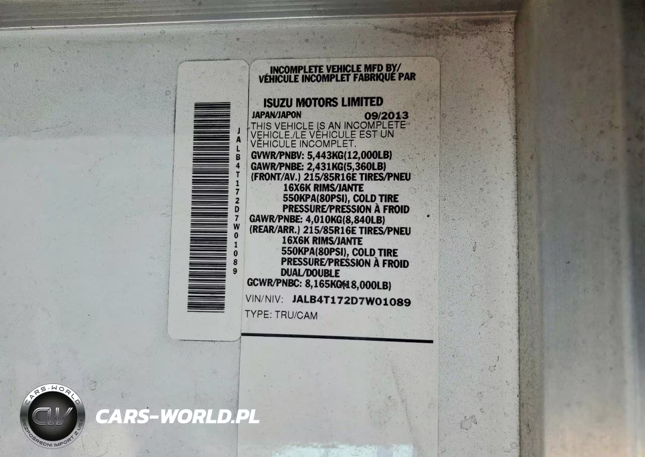 2013 Isuzu Npr VIN:JALB4T172D7W01089 - 13