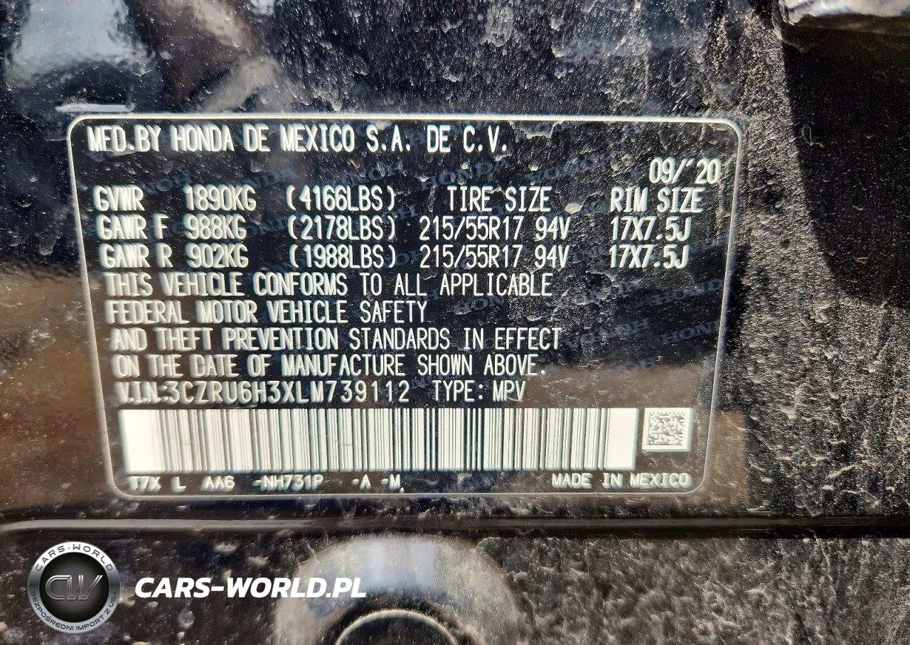 2020 Honda Hr-V Lx VIN:3CZRU6H3XLM739112 - 13