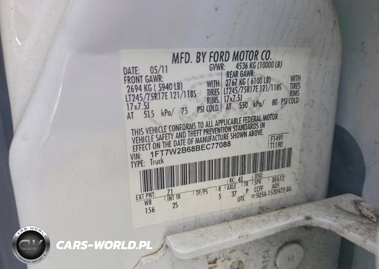 2011 Ford F250 Super Duty VIN:1FT7W2B68BEC77088 - 12