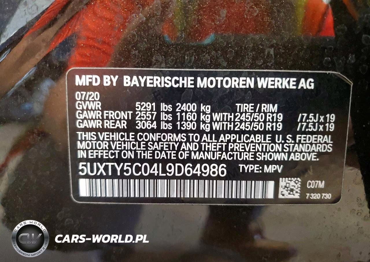 2020 BMW X3 xDrive30I VIN:5UXTY5C04L9D64986 - 13