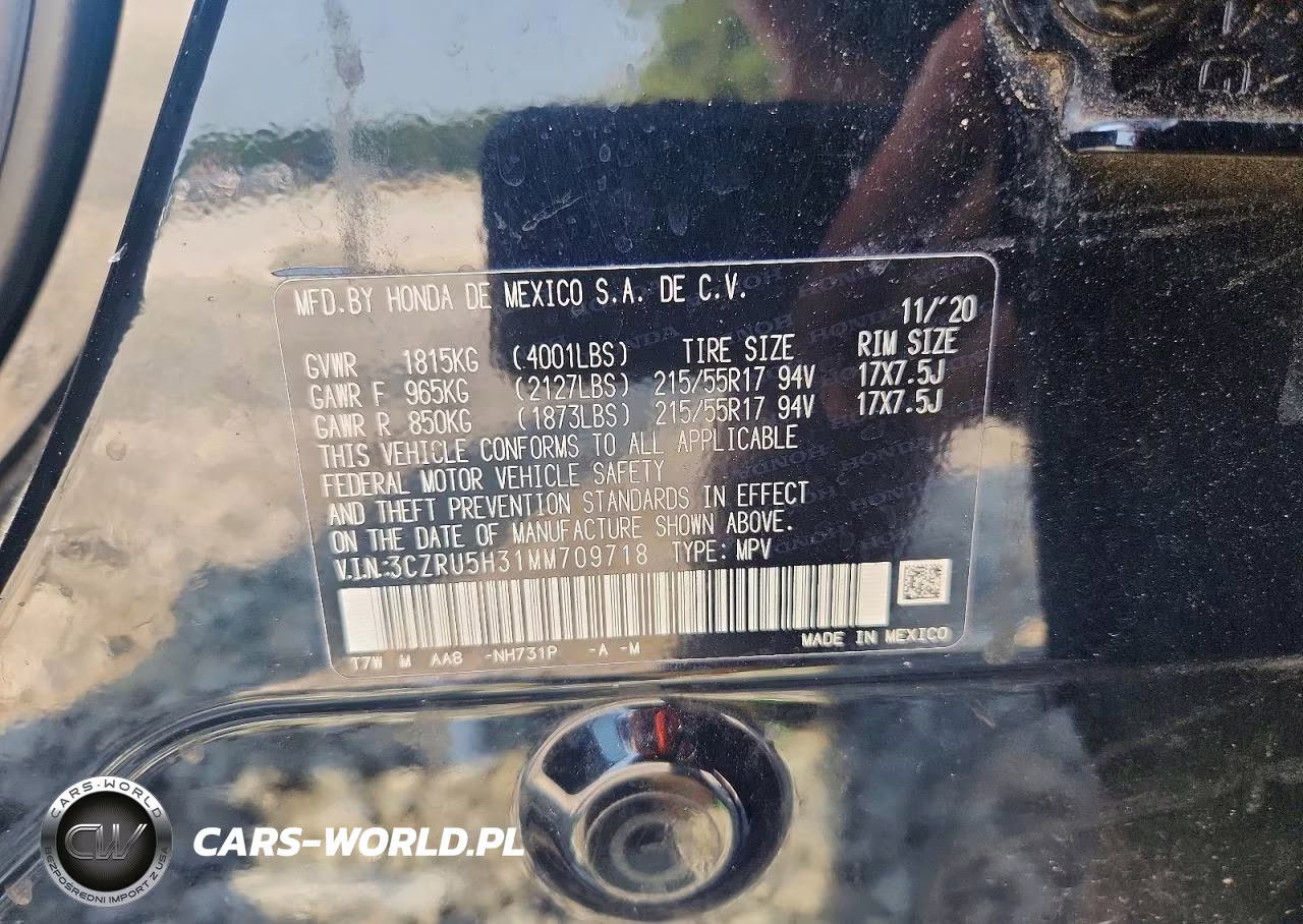 2021 Honda Hr-V Lx VIN:3CZRU5H31MM709718 - 13