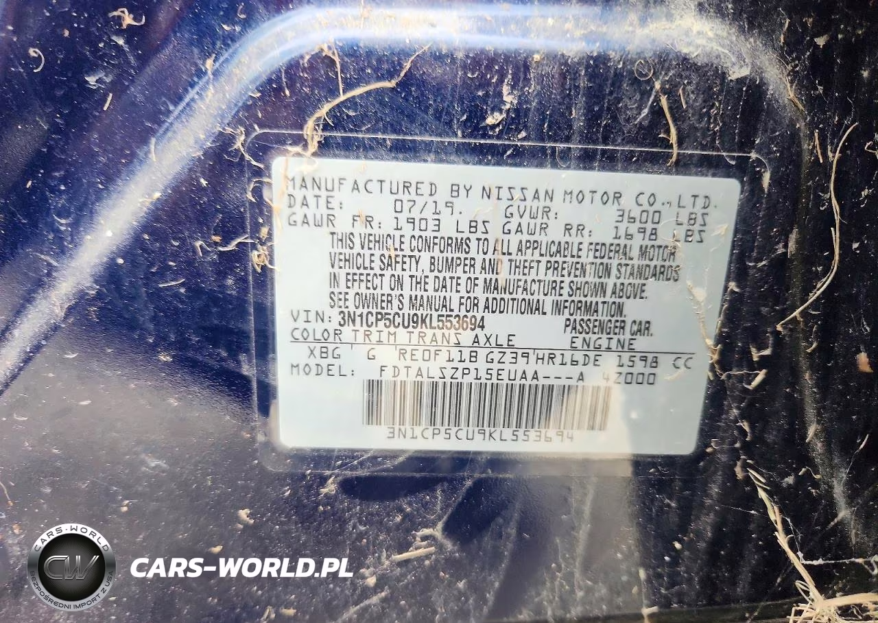 2019 Nissan Kicks Sv VIN:3N1CP5CU9KL553694 - 13
