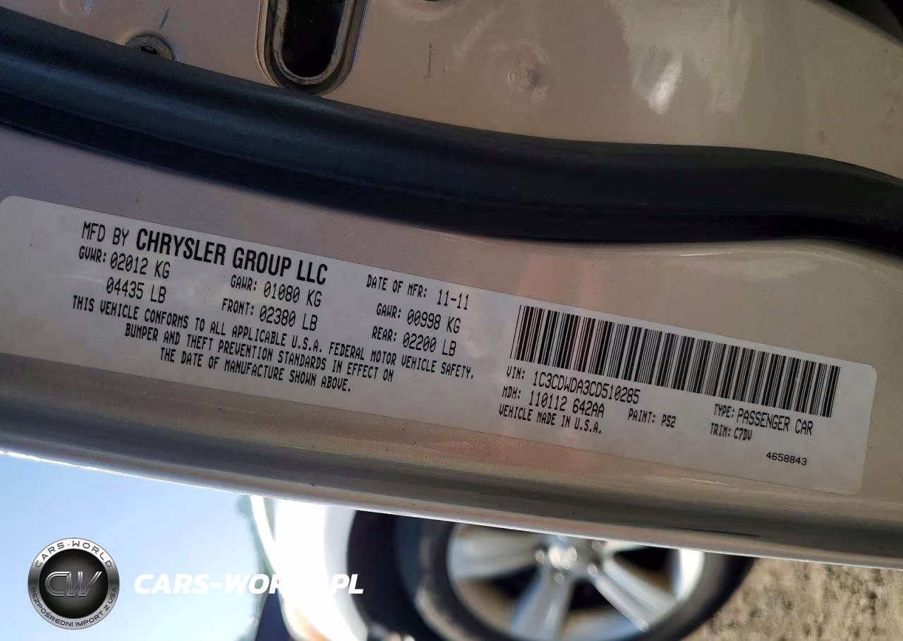 2012 Dodge Caliber Sxt VIN:1C3CDWDA3CD510285 - 12