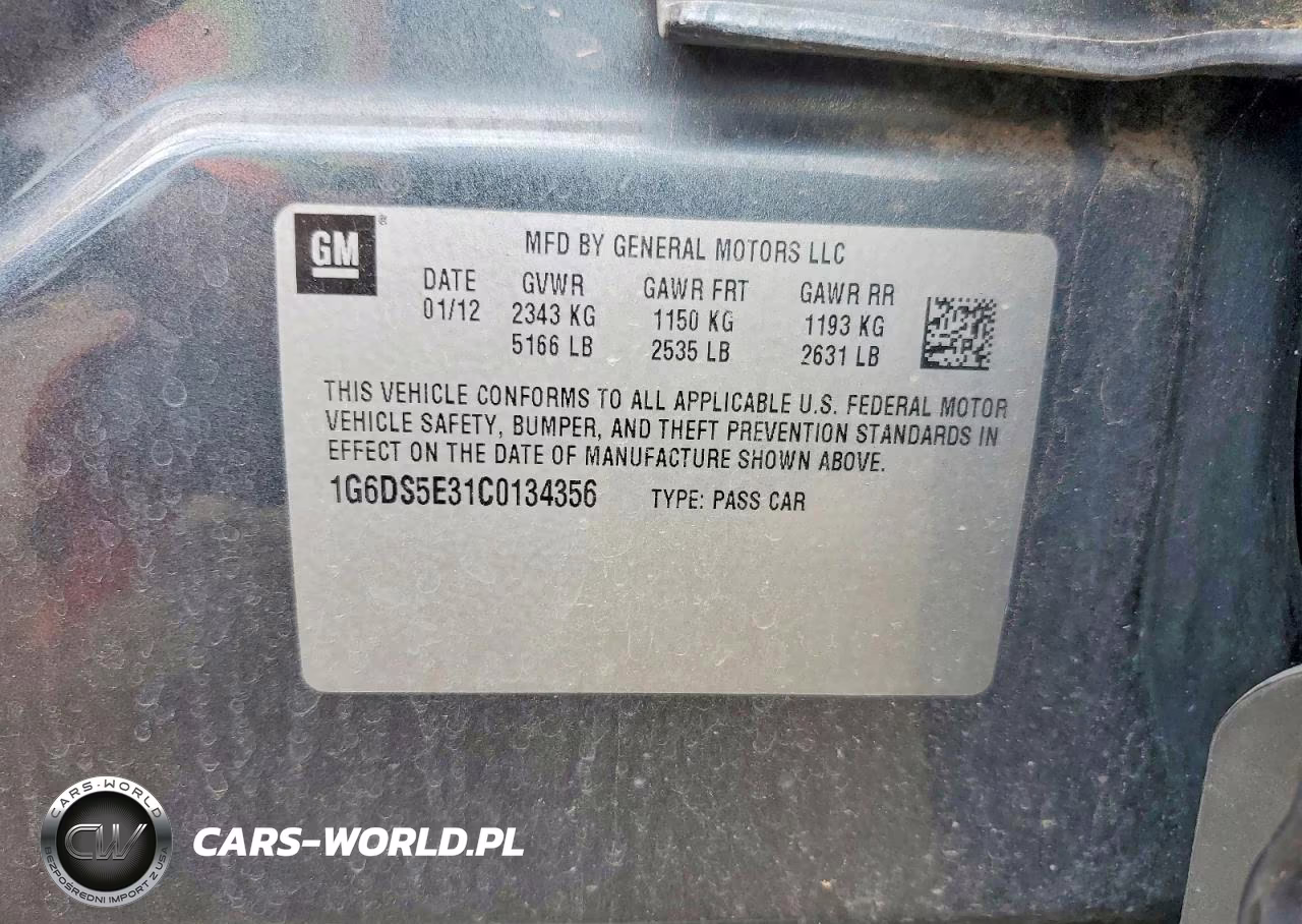 2012 Cadillac Cts Premium Collection VIN:1G6DS5E31C0134356 - 12