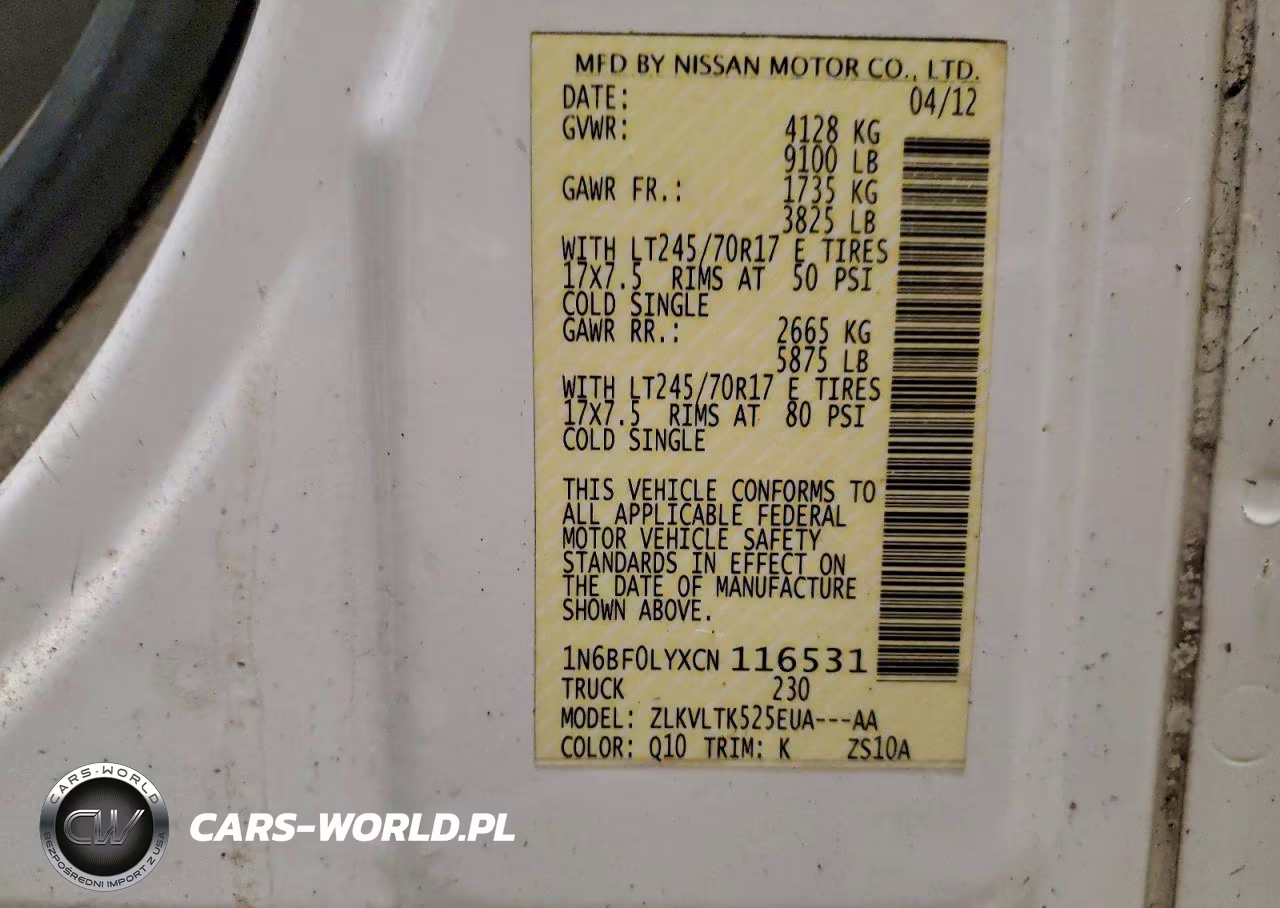 2015 Nissan Nv 2500 Delivery Van VIN:1N6BF0LYXCN116531 - 13