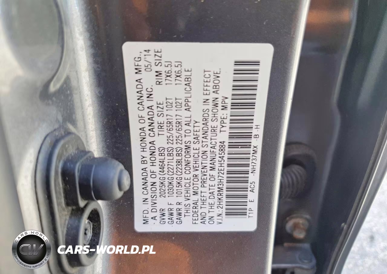 2014 Honda Cr-V Exl VIN:2HKRM3H72EH545884 - 13