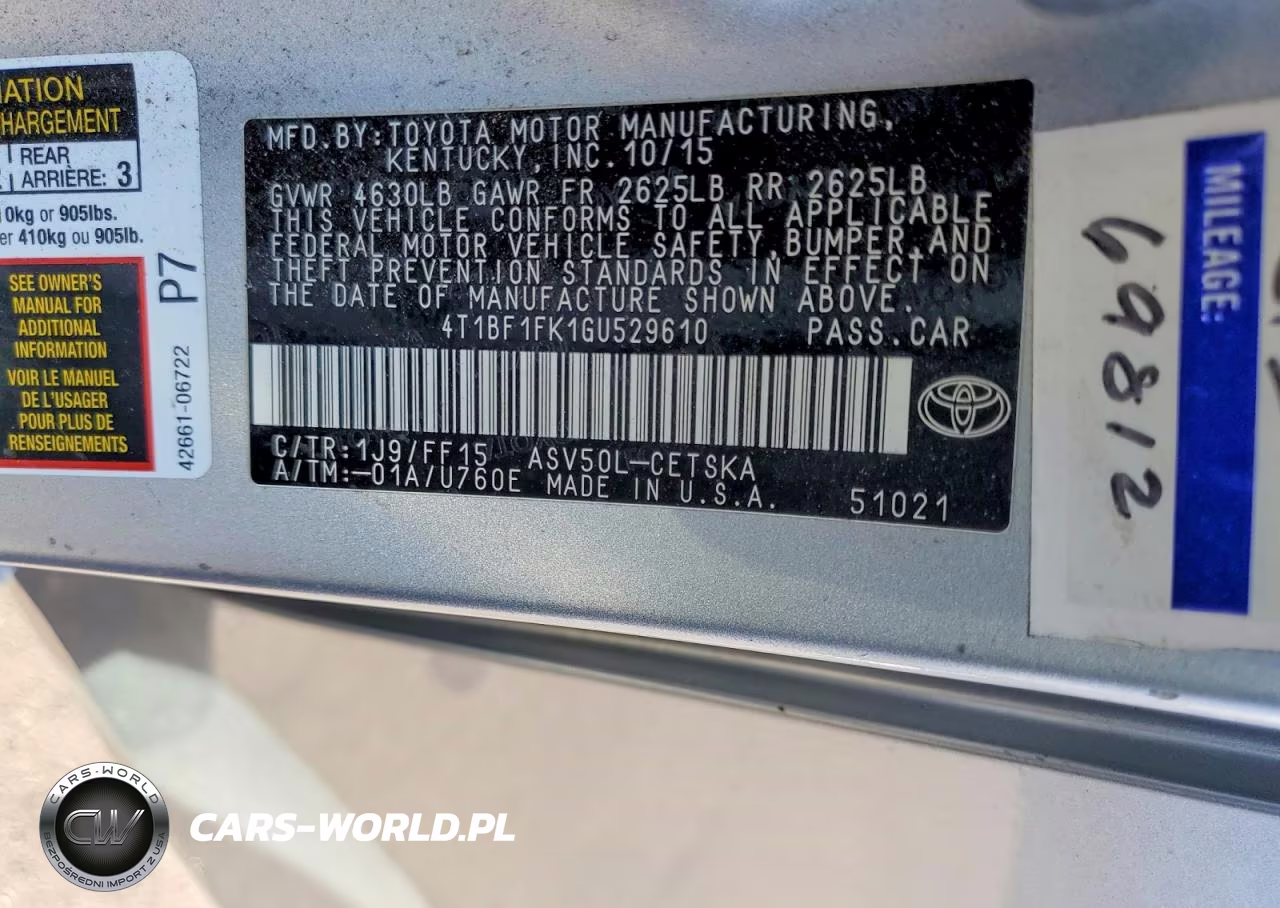 2016 Toyota Camry Se VIN:4T1BF1FK1GU529610 - 13