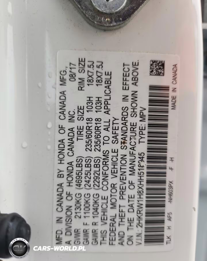 2017 Honda Cr-V Exl VIN:2HKRW1H8XHH518945 - 14