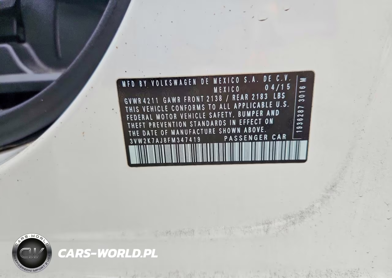 2015 Volkswagen Jetta Base VIN:3VW2K7AJ8FM347419 - 12