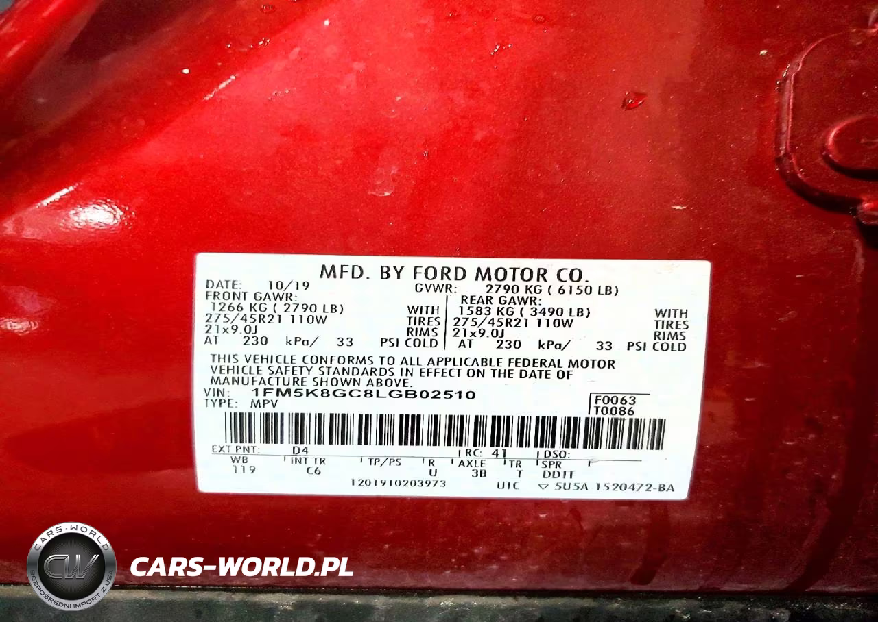 2020 Ford Explorer St VIN:1FM5K8GC8LGB02510 - 13