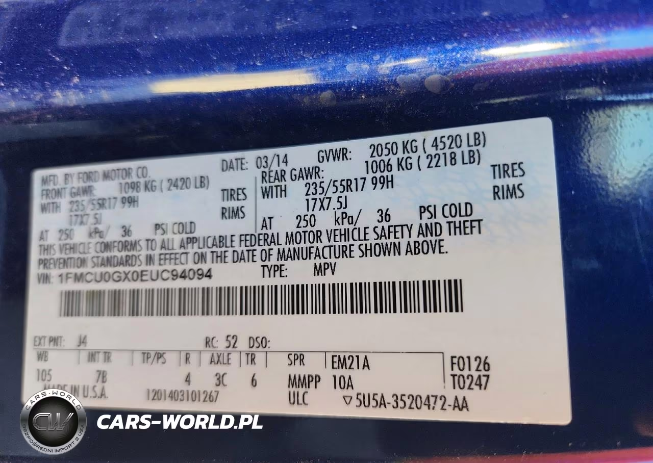 2014 Ford Escape Se VIN:1FMCU0GX0EUC94094 - 12