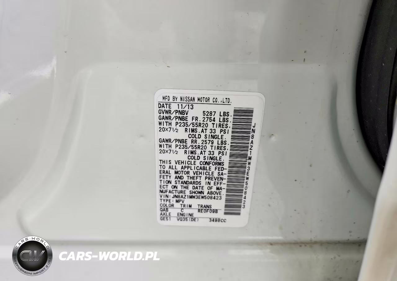2014 Nissan Murano S VIN:JN8AZ1MW3EW508423 - 13