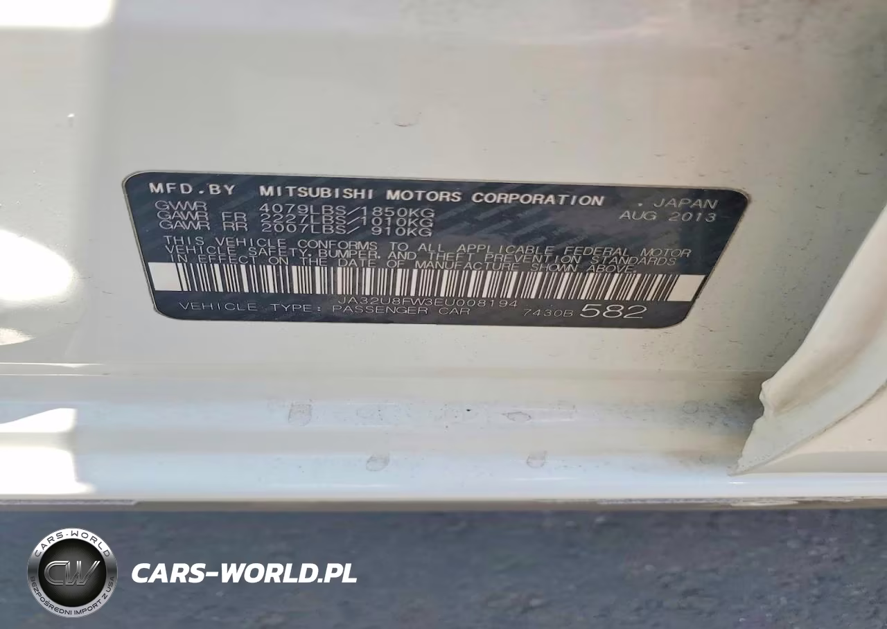2014 Mitsubishi Lancer Gt VIN:JA32U8FW3EU008194 - 12