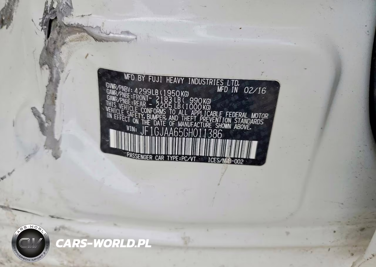2016 Subaru Impreza VIN:JF1GJAA65GH011386 - 12