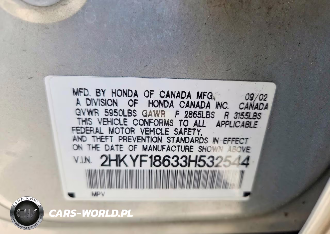 2003 Honda Pilot Exl VIN:2HKYF18633H532544 - 12
