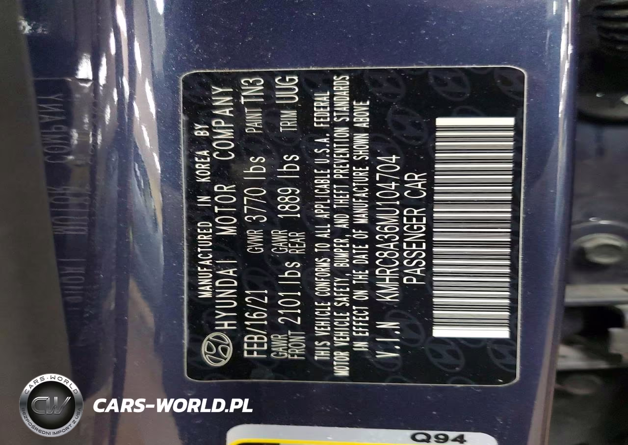 2021 Hyundai Venue Denim VIN:KMHRC8A36MU104704 - 13