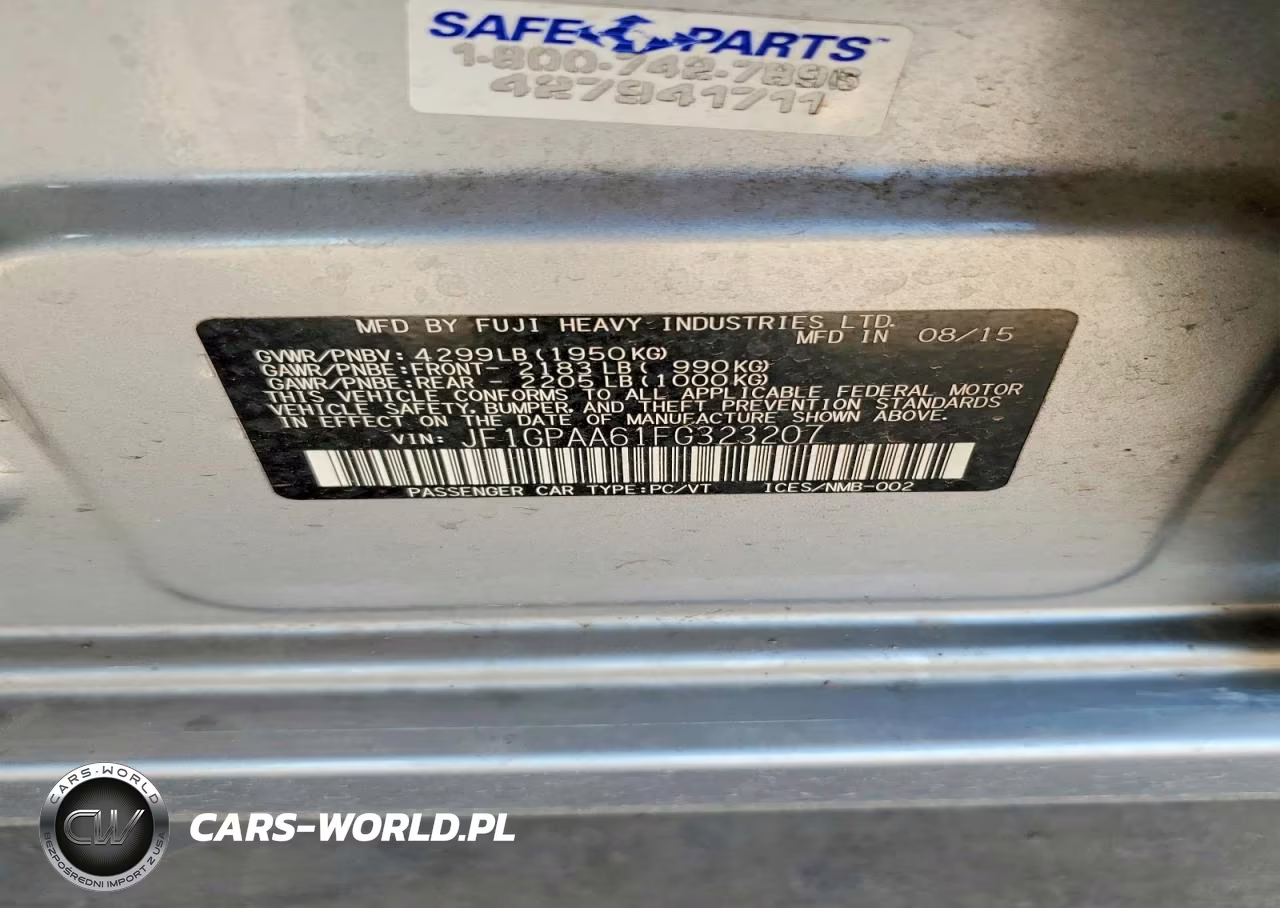 2015 Subaru Impreza VIN:JF1GPAA61FG323207 - 13