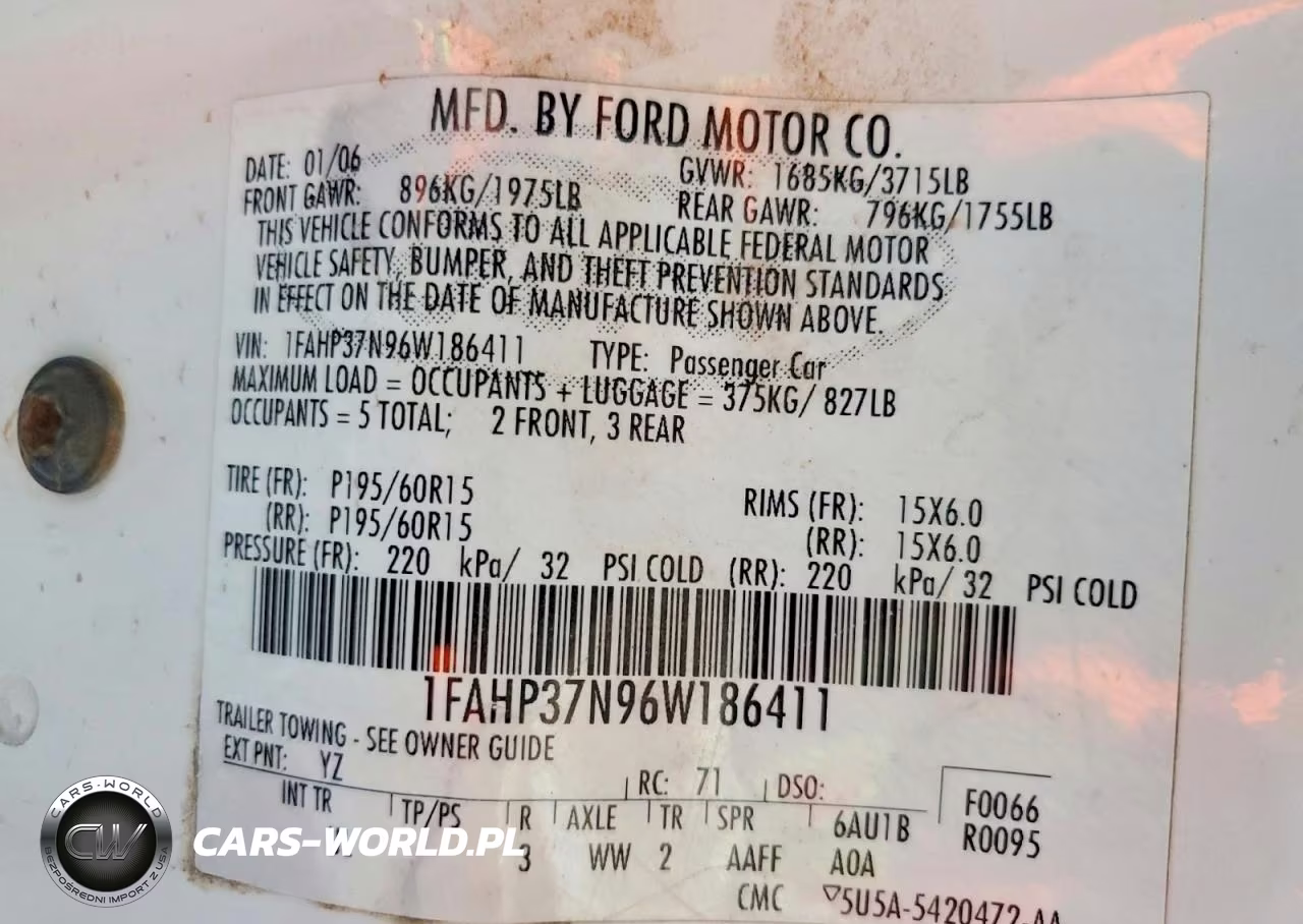 2006 Ford Focus Zx5 VIN:1FAHP37N96W186411 - 12