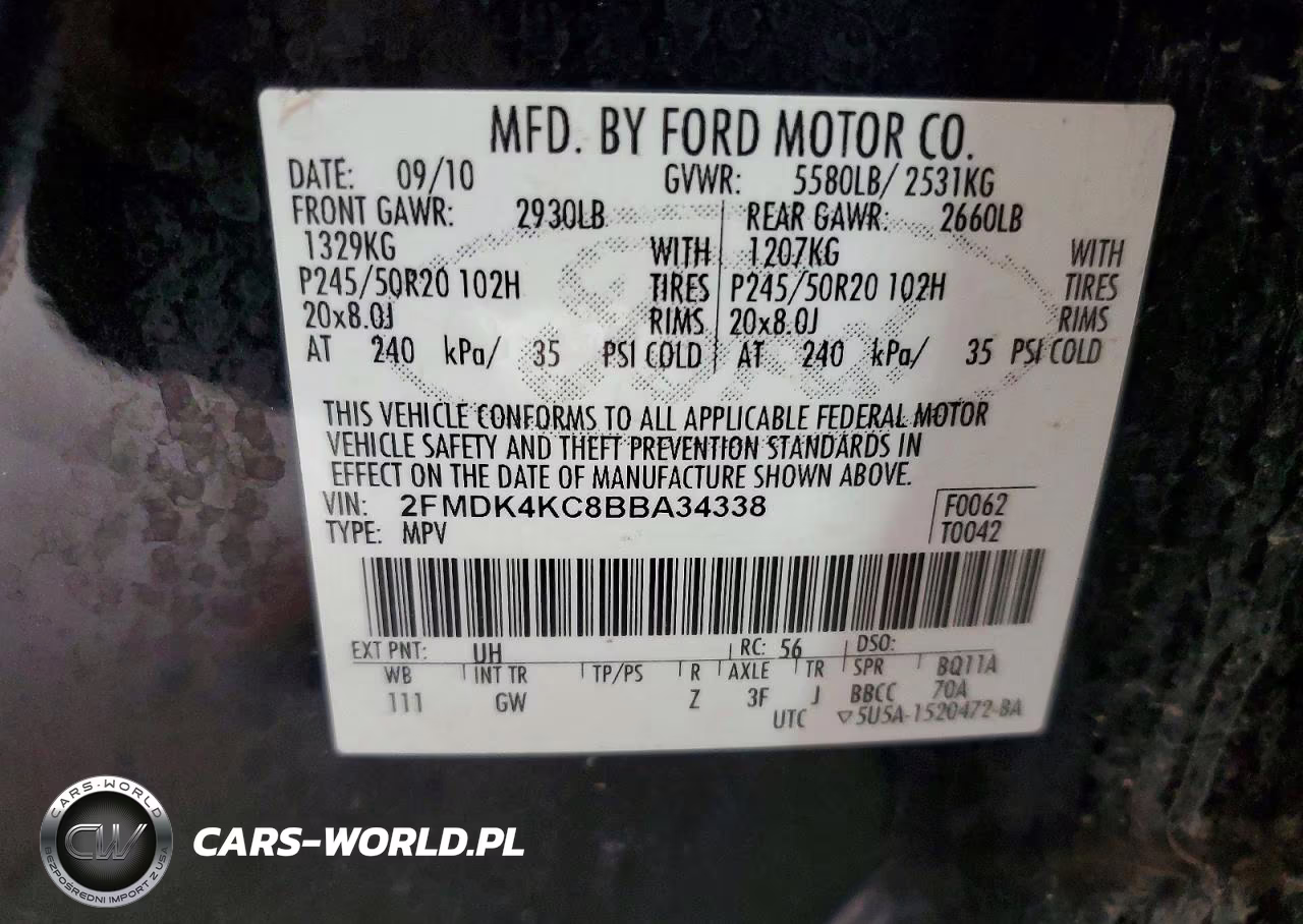 2011 Ford Edge Limited VIN:2FMDK4KC8BBA34338 - 13