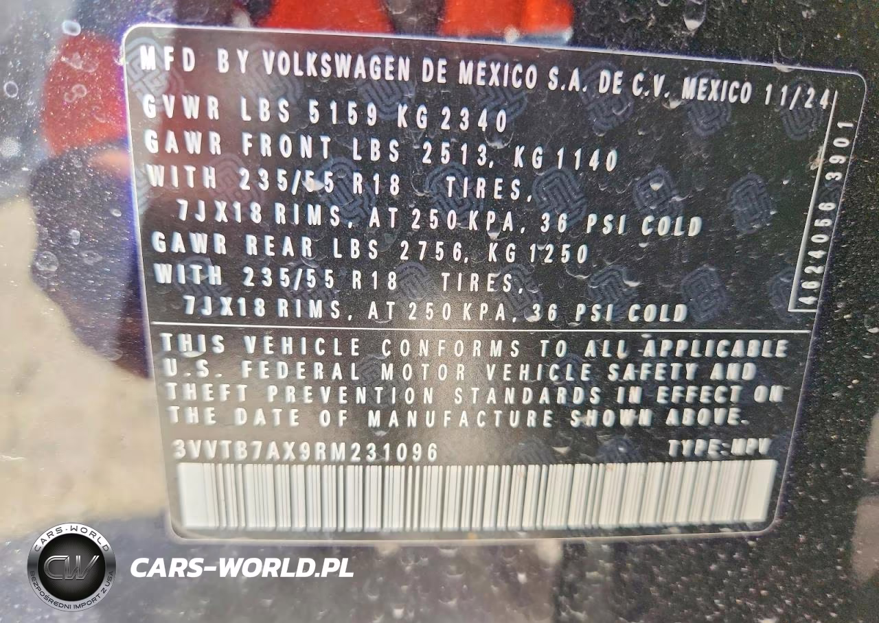 2024 Volkswagen Tiguan Wolfsburg VIN:3VVTB7AX9RM231096 - 13