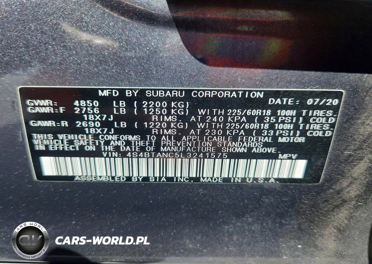 2020 Subaru Outback Limited VIN:4S4BTANC5L3241575 - 12