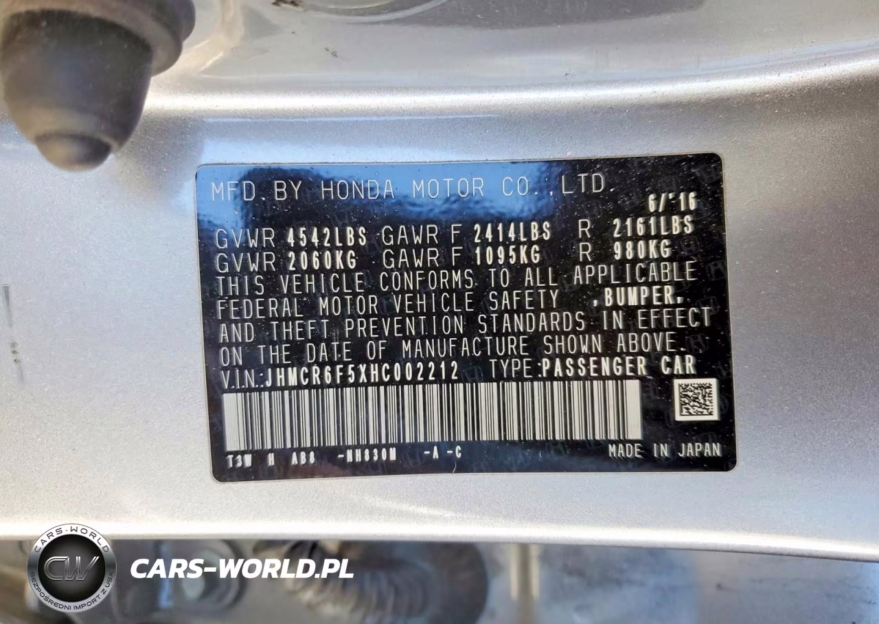 2017 Honda Accord Hybrid Exl VIN:JHMCR6F5XHC002212 - 12